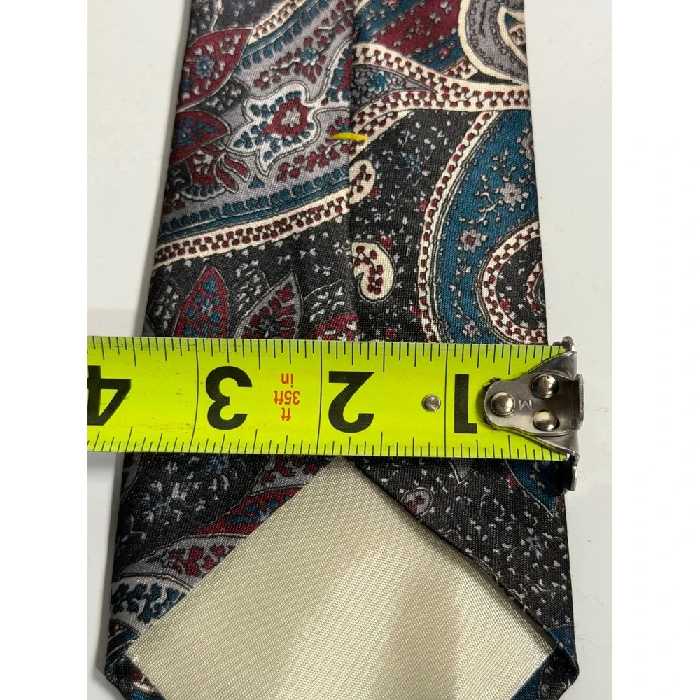 VTG Ketch Necktie Multicolor Paisley Retro Classic Formal Business Mens OS
